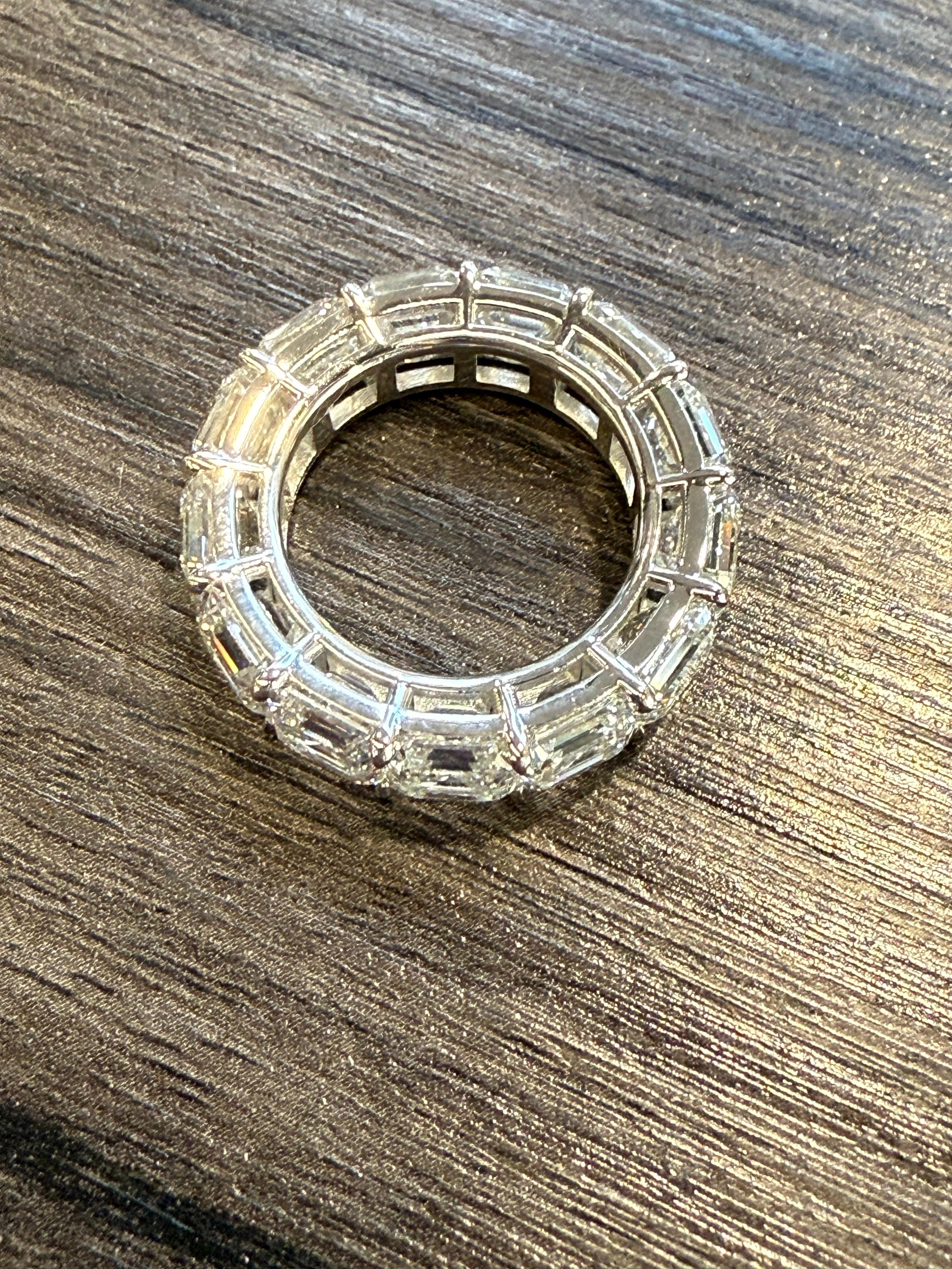 Emilio Jewelry Gia Certified 1.00 Carat Each Asscher Cut Diamond Eternity Band In New Condition For Sale In New York, NY