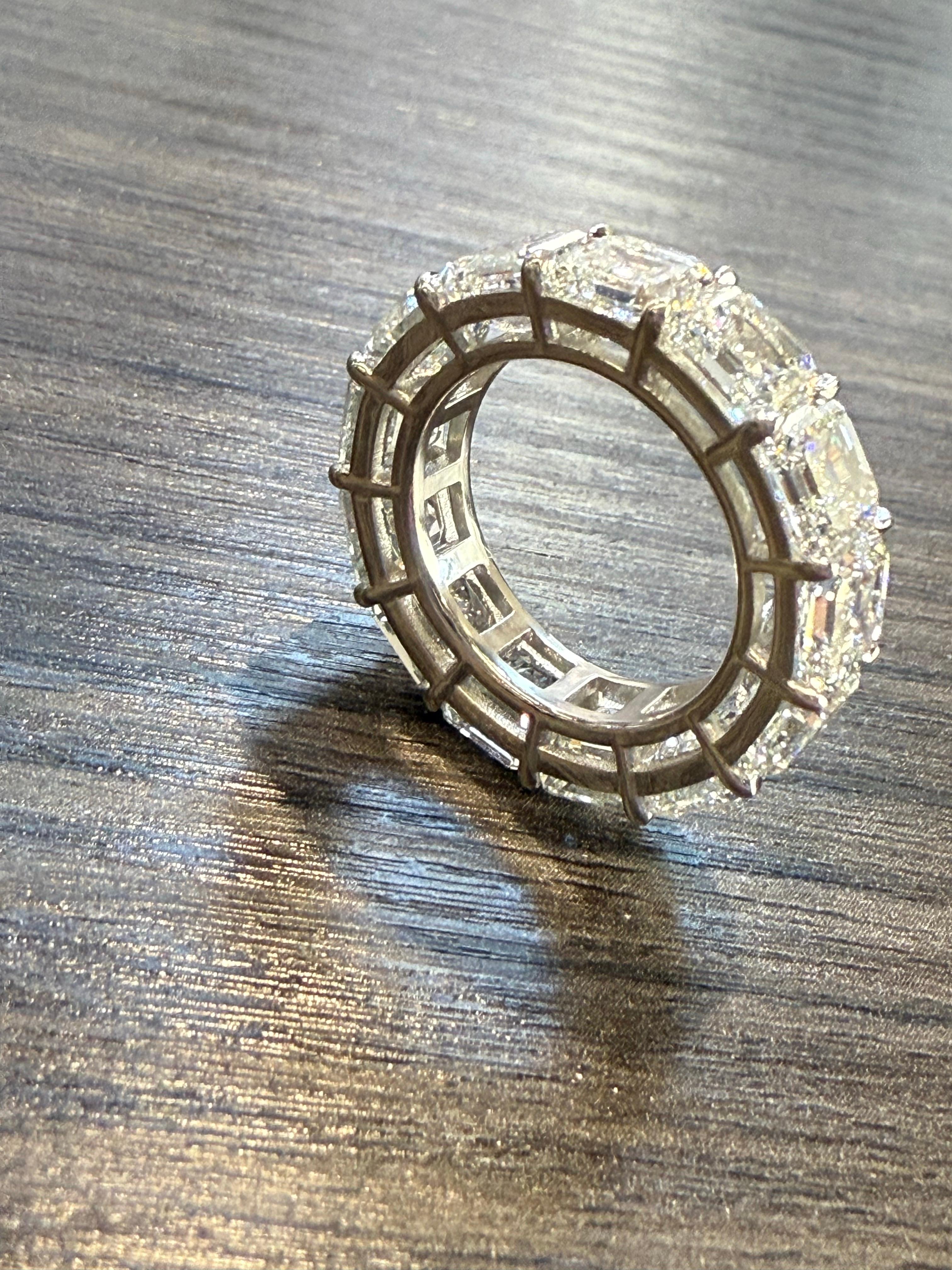 Emilio Jewelry Gia Certified 1.00 Carat Each Asscher Cut Diamond Eternity Band For Sale 2
