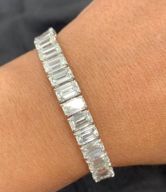 Emilio Jewelry Gia Certified 1.00 Carat Each Emerald Cut Diamond Bracelet