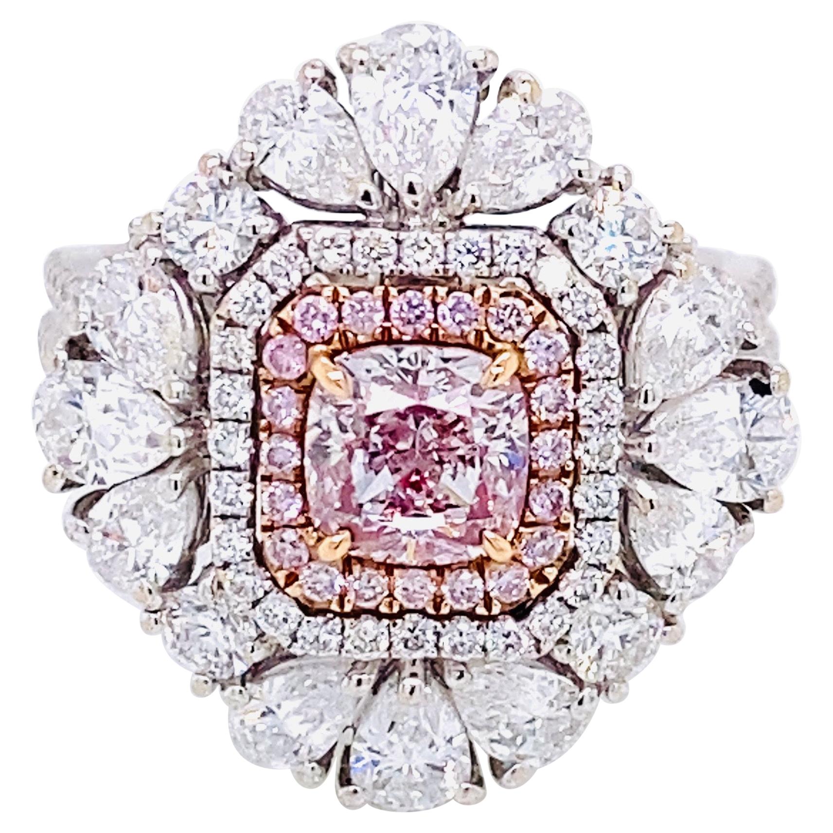 Emilio Jewelry Gia Certified 1.00 Carat Faint Pink Diamond Ring