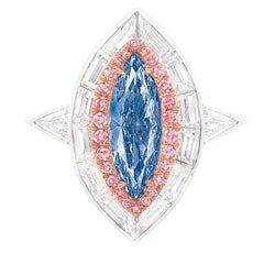 Emilio Jewelry, bague en diamant bleu intense fantaisie de 1,00 carat certifié GIA