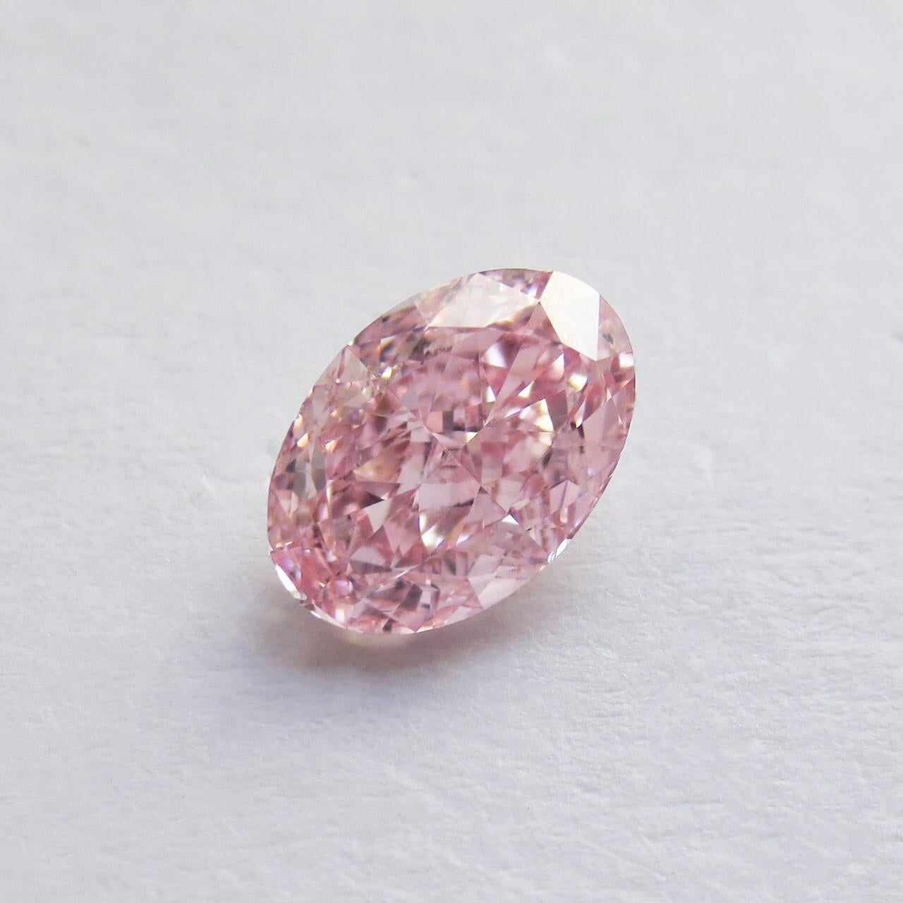 Oval Cut Emilio Jewelry GIA Certified 1.00 Carat Fancy Intense Pure Pink Diamond