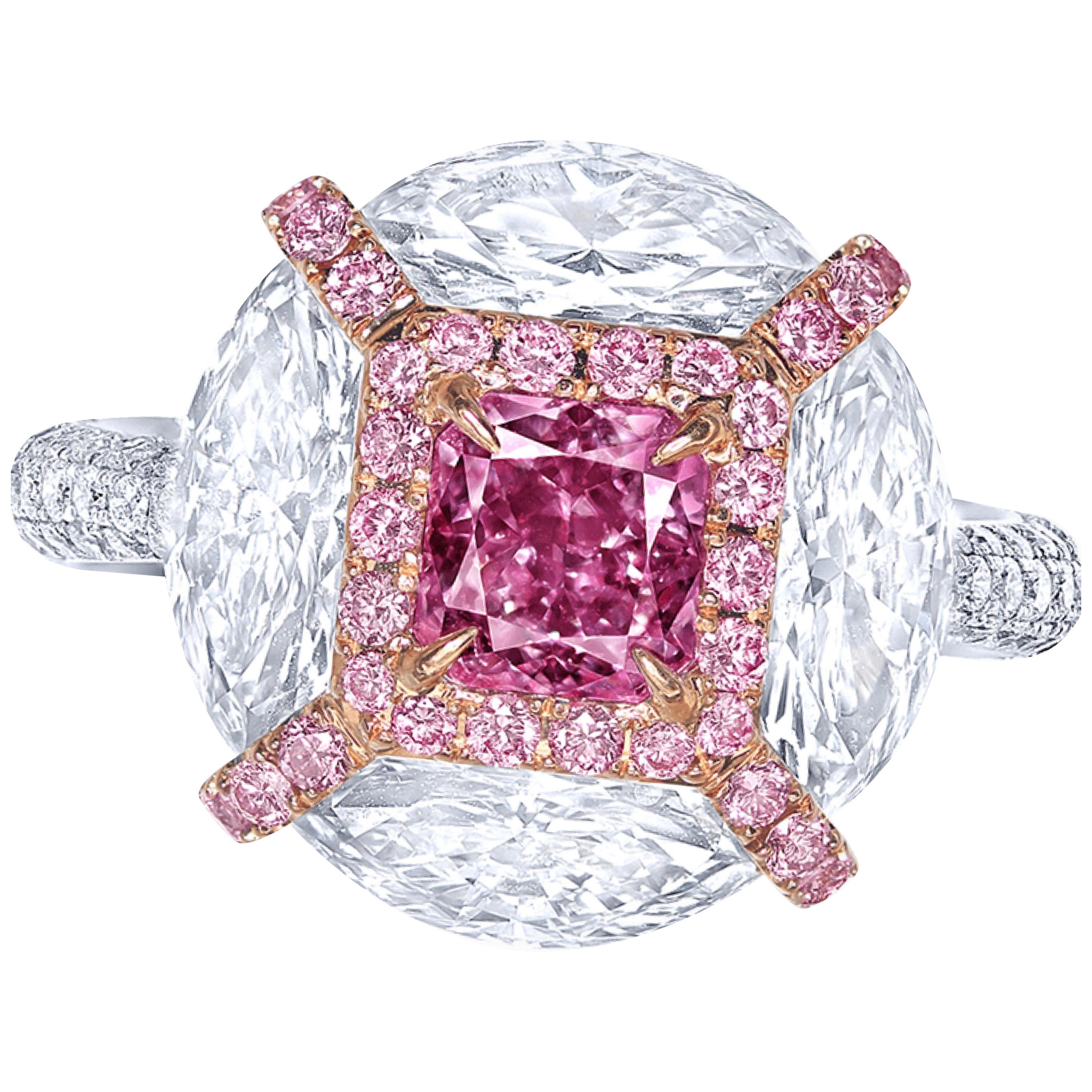 Emilio Jewelry GIA Certified 1.00 Carat Fancy Intense Purple Diamond