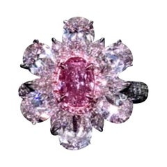 Emilio Jewelry GIA Certified 1.00 Carat Fancy Purplish Pink Diamond Ring