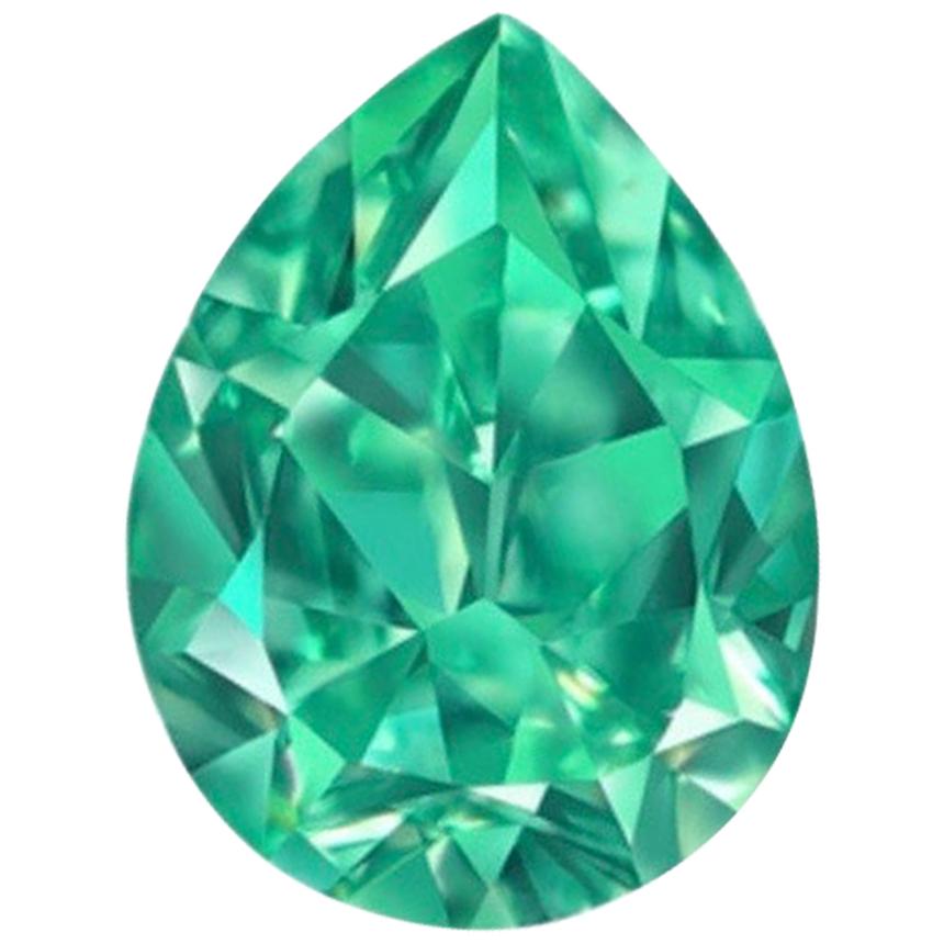 Emilio Jewelry GIA Certified 1.00 Carat Fancy Vivid Bluish Green Diamond For Sale