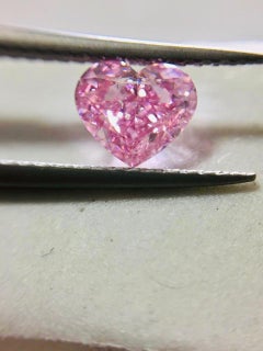 Emilio Jewelry GIA Certified 1.00 Carat Fancy Vivid Pink Heart Shape Diamond