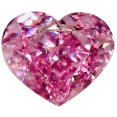 Emilio Jewelry GIA Certified 1.00 Carat Fancy Vivid Pink Heart Shape Diamond