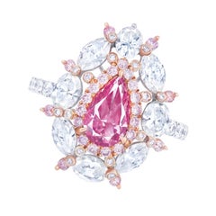 Emilio Jewelry GIA Certified 1.00 Carat Fancy Vivid Purplish Pink Diamond Ring