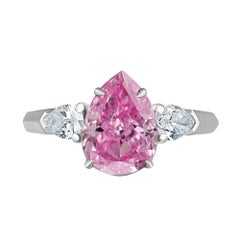 Emilio Jewelry GIA Certified 1.00 Carat Fancy Vivid Purplish Pink Diamond Ring