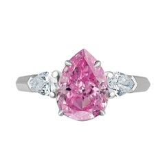 Emilio Jewelry GIA zertifizierter 1,00 Karat Fancy Vivid Purplish Pink Diamant-Ring 