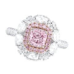 Emilio Jewelry GIA Certified 1.00 Carat Pure Light Pink Diamond Ring