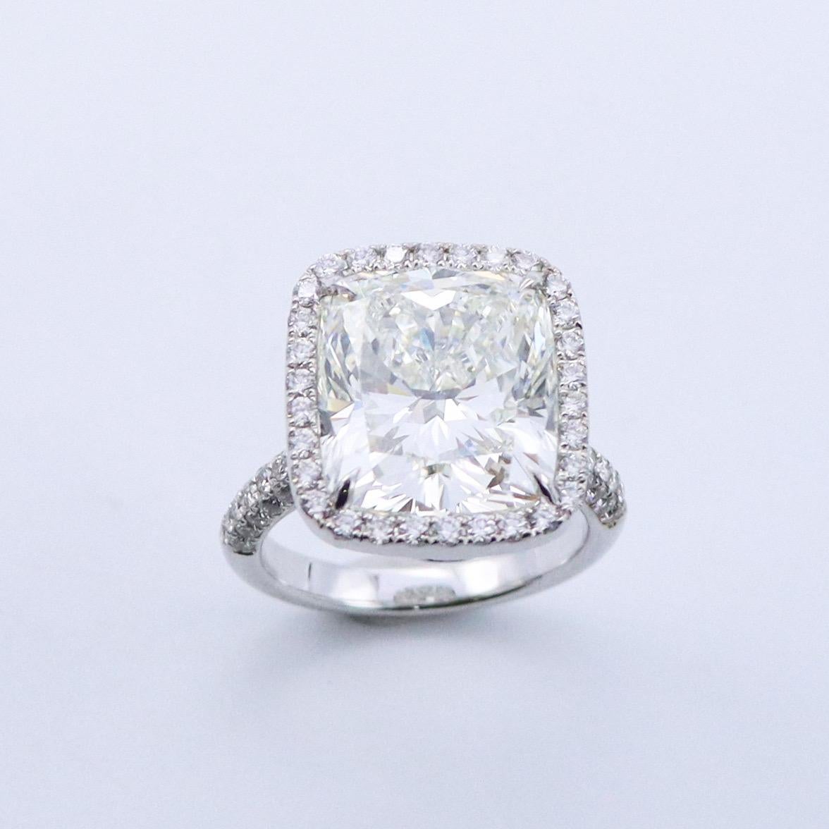 Women's or Men's Emilio Jewelry GIA Certified 10.00 Carat Cushion Diamond Ring