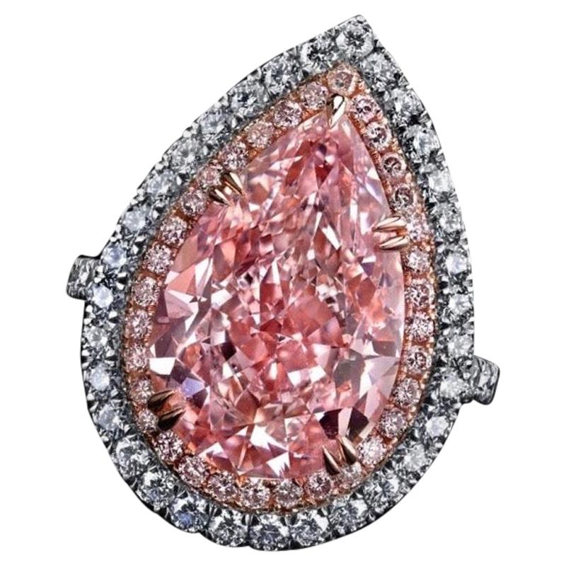 Emilio Jewelry GIA Certified 10.00 Carat Natural Fancy Pink Diamond Ring