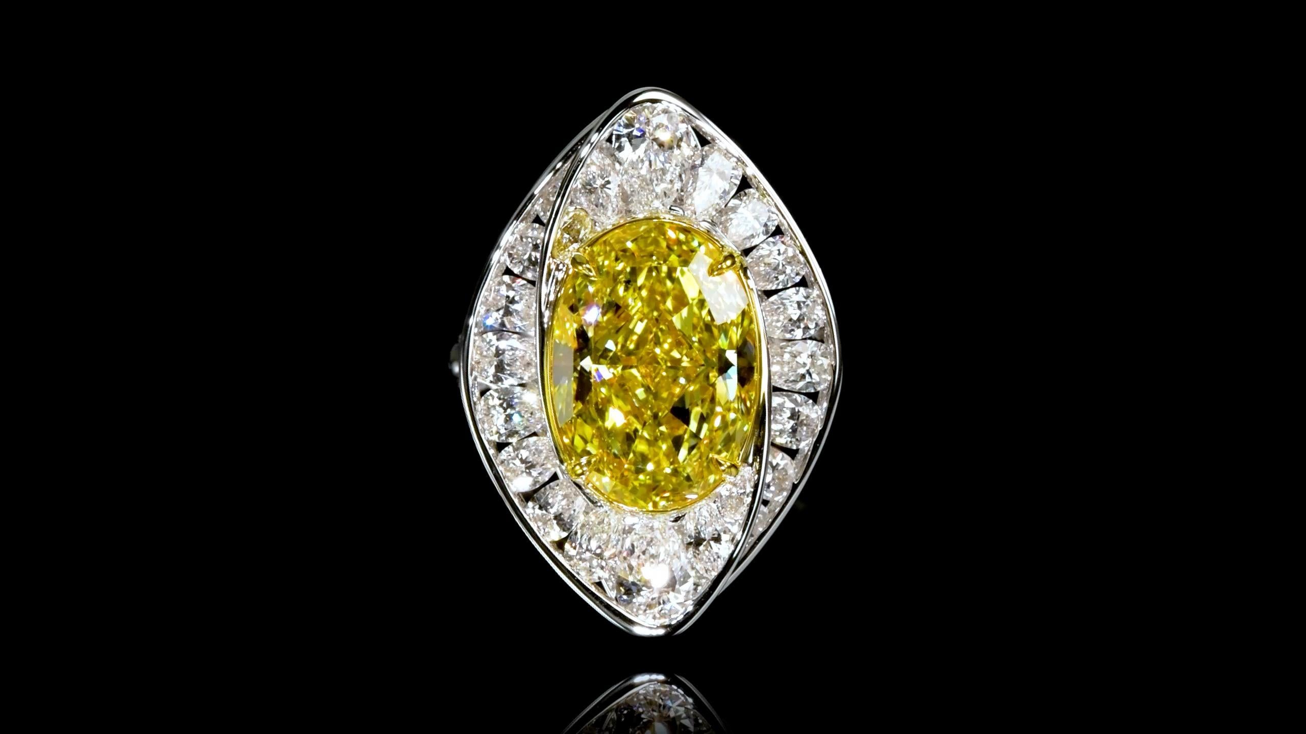 Emilio Jewelry Gia Certified 10.50 Carat Fancy Deep Yellow Diamond Ring  For Sale 2