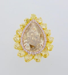 Emilio Jewelry Gia Certified 11.00 Carat Fancy Brown Orange Diamond