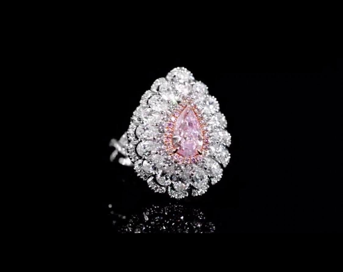 Women's or Men's Emilio Jewelry GIA Certified 1.20 Carat Fancy Purple Diamond Ring