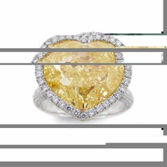 Emilio Jewelry Gia Certified 12.00 Carat Fancy Yellow Diamond Ring