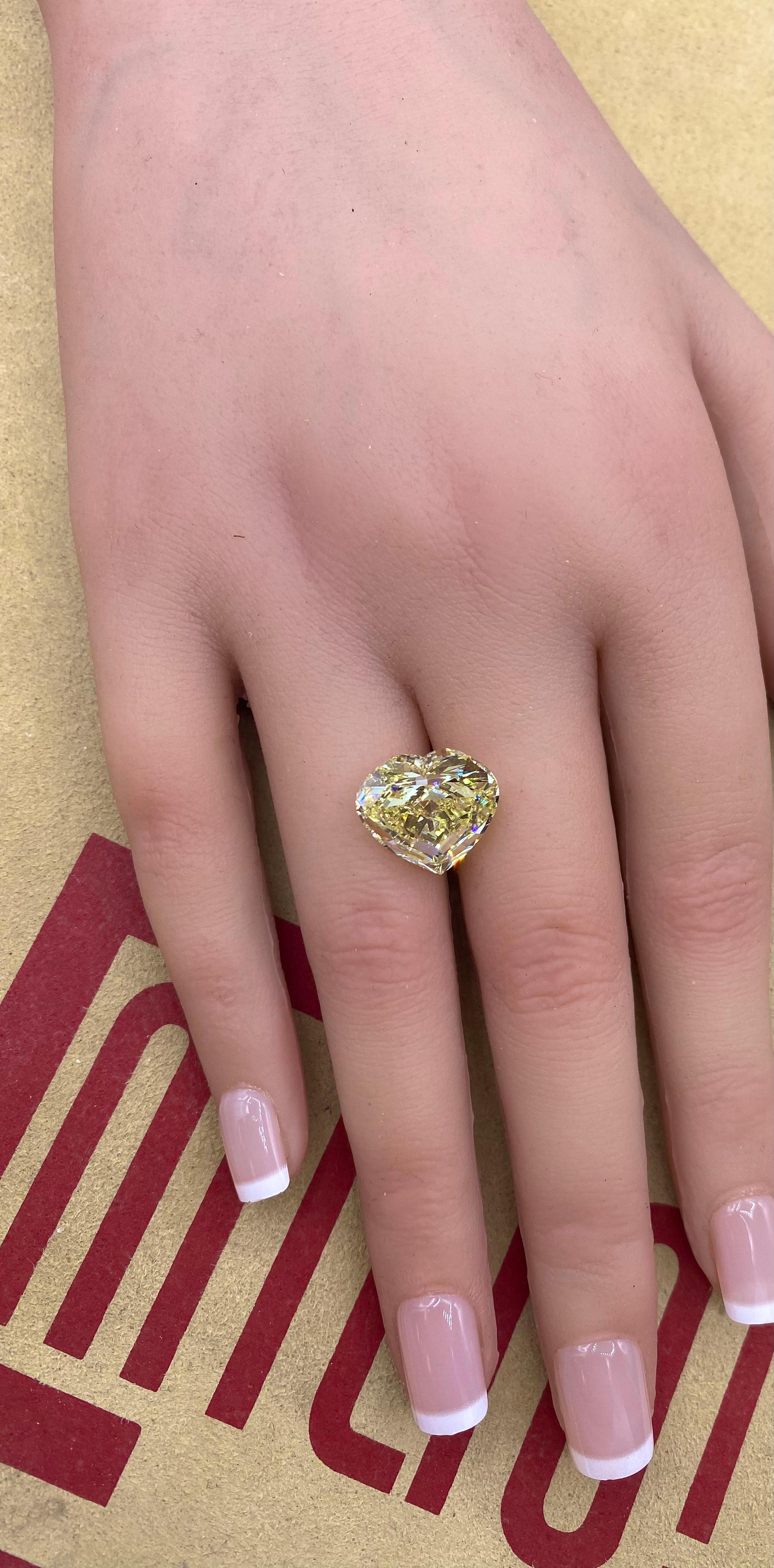 Emilio Jewelry Gia Certified 12.00 Carat Fancy Yellow Diamond Ring For Sale 3