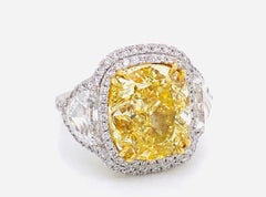 Emilio Jewelry GIA-zertifizierter 12,67 Karat intensiv gelber Fancy-Diamantring