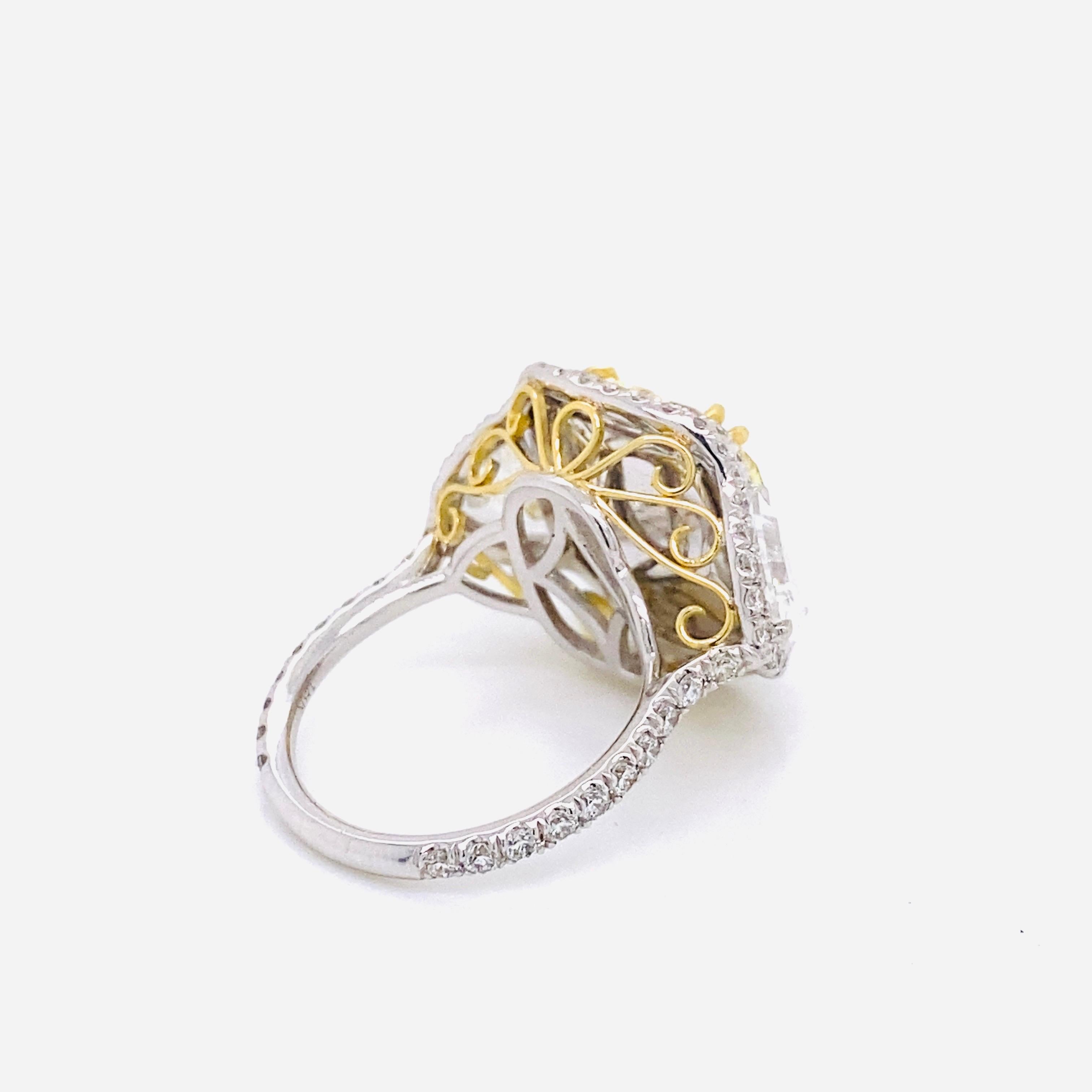 Emilio Jewelry, bague en diamant jaune intense fantaisie de 12,67 carats certifié GIA Neuf - En vente à New York, NY