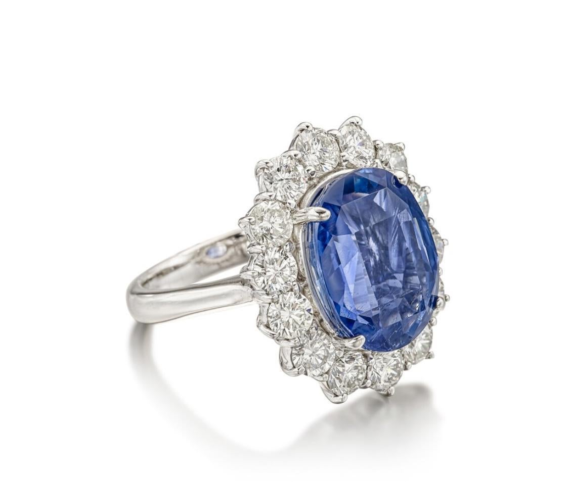 Emilio Jewelry GIA Certified 13.47 Carat No Heat Sapphire Ring In Excellent Condition For Sale In New York, NY