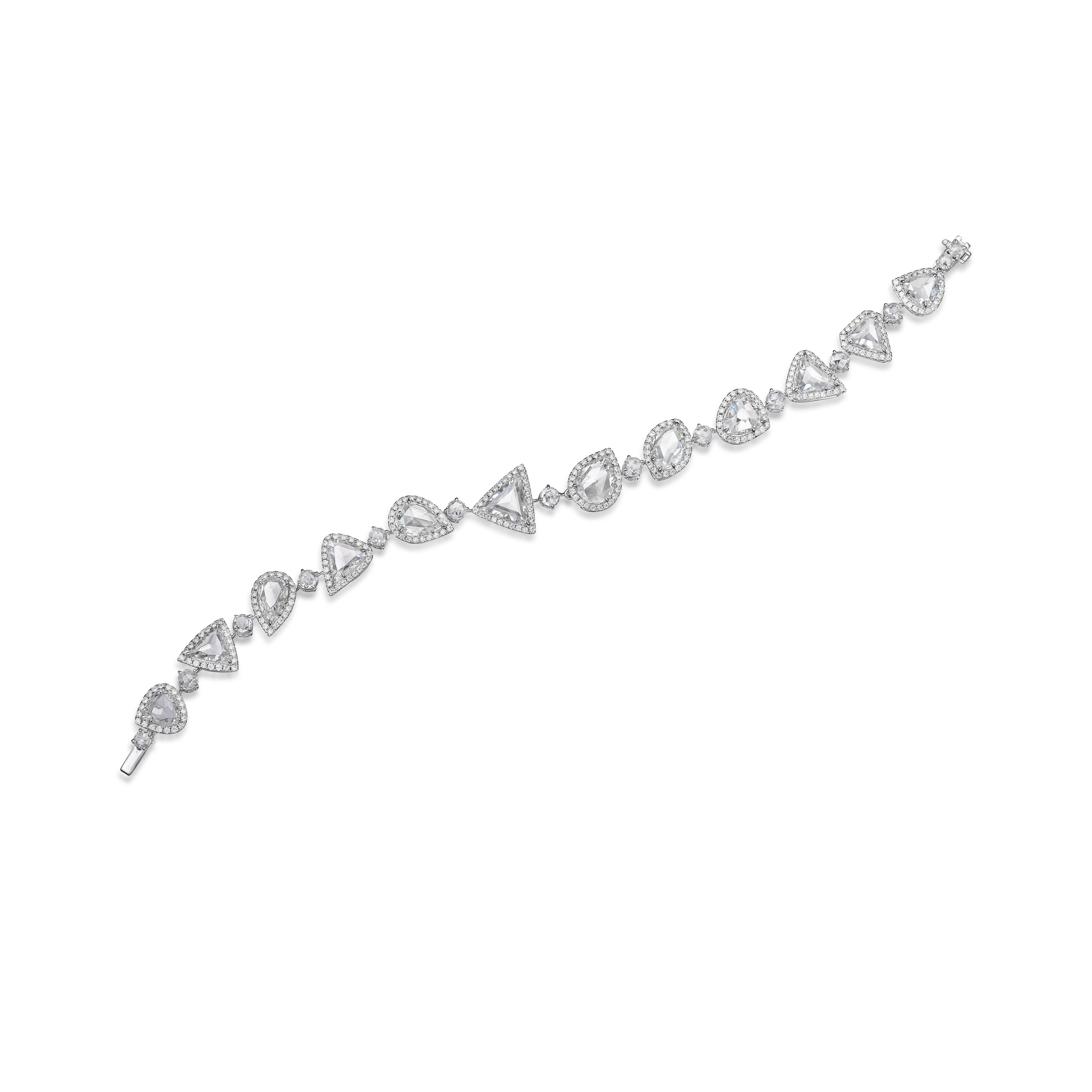 Emilio Jewelry Gia zertifiziertes 14,96 Karat Diamant-Armband (Rosenschliff) im Angebot
