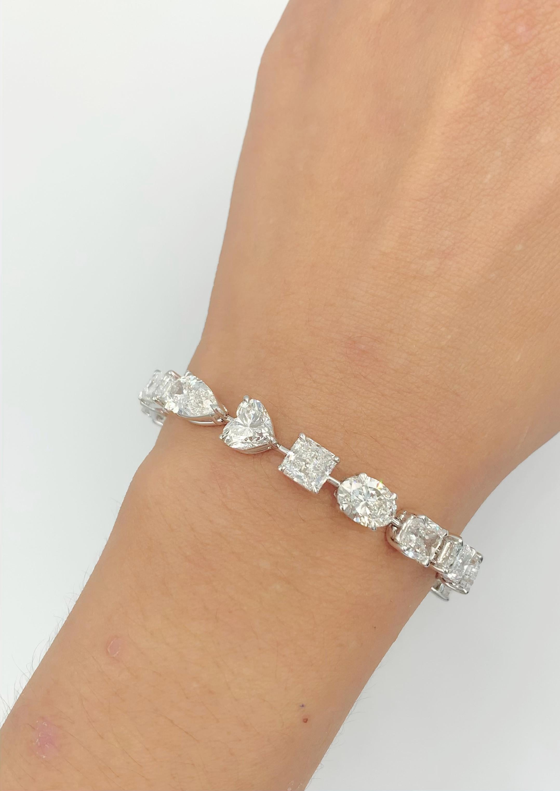 Emilio Jewelry Gia zertifiziertes 1.50 Karat jedes Diamantarmband mit Diamanten  (Smaragdschliff) im Angebot