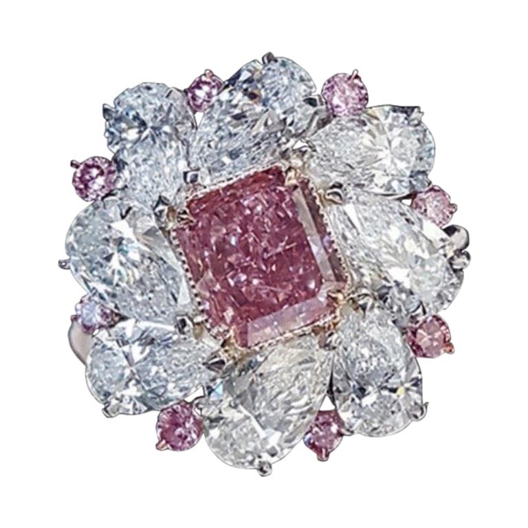 Emilio Jewelry GIA Certified 1.50 Carat Fancy Intense Pink Diamond Ring