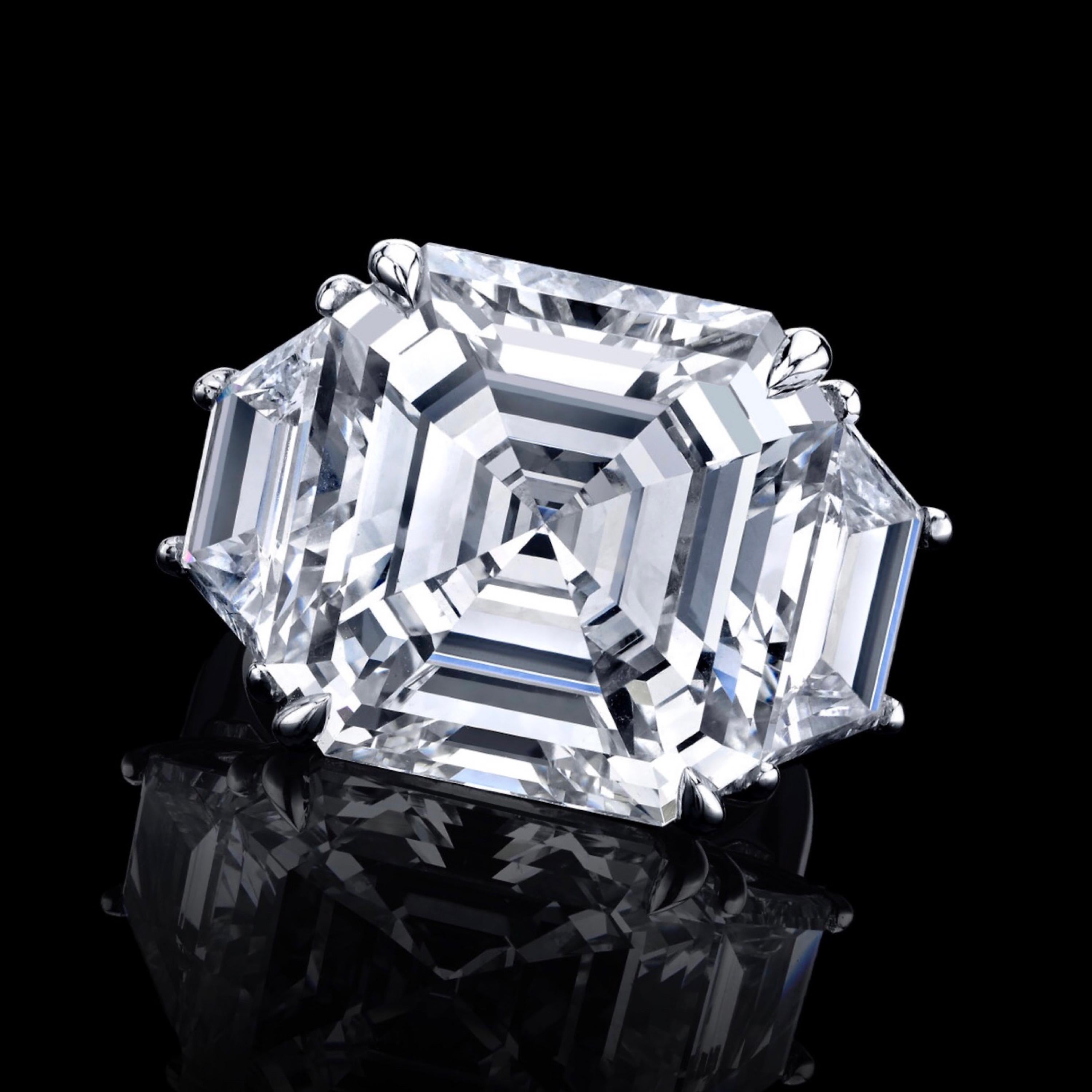 Emilio Jewelry GIA Certified 15.00 Carat Asscher Cut Diamond Ring In New Condition In New York, NY