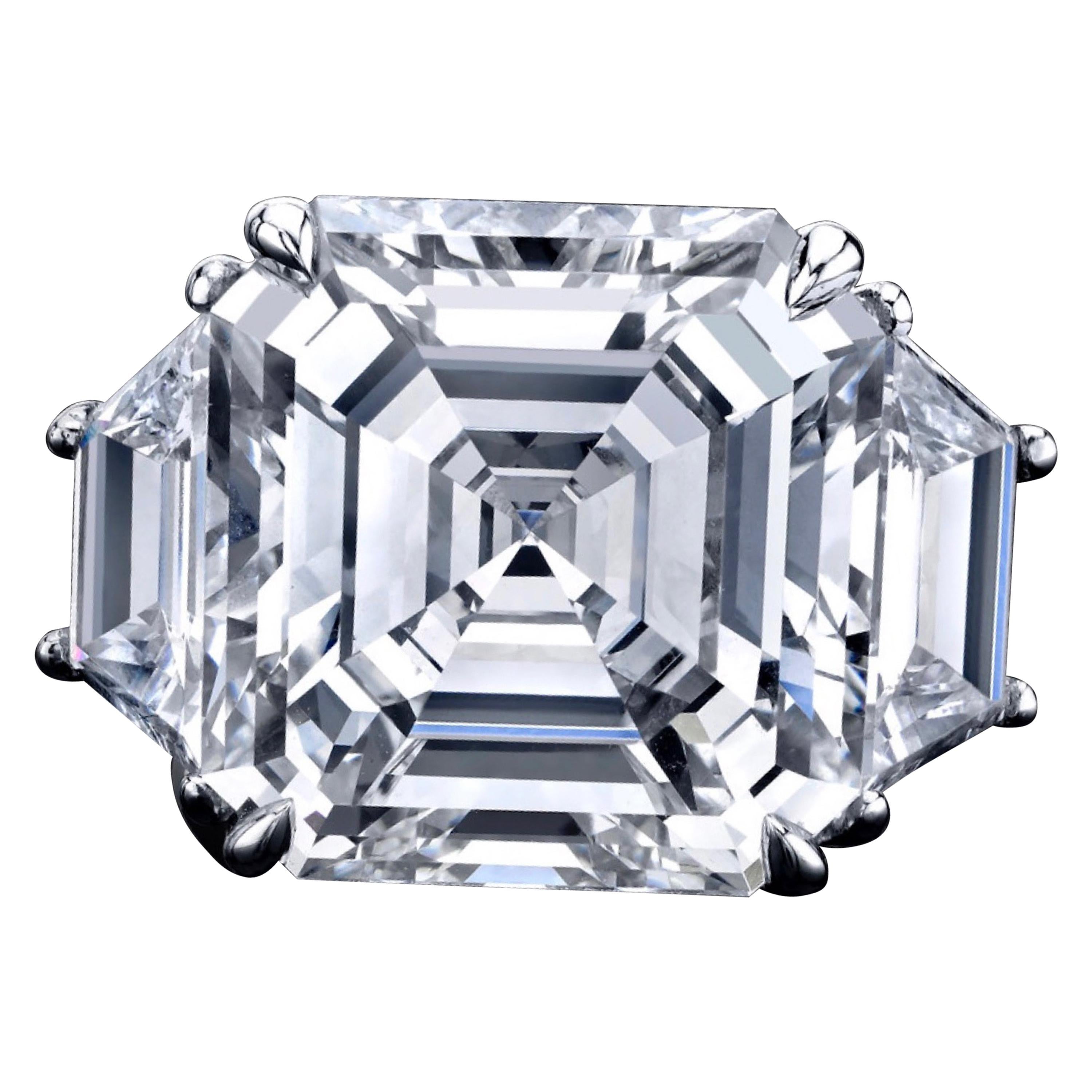Emilio Jewelry GIA Certified 15.00 Carat Asscher Cut Diamond Ring