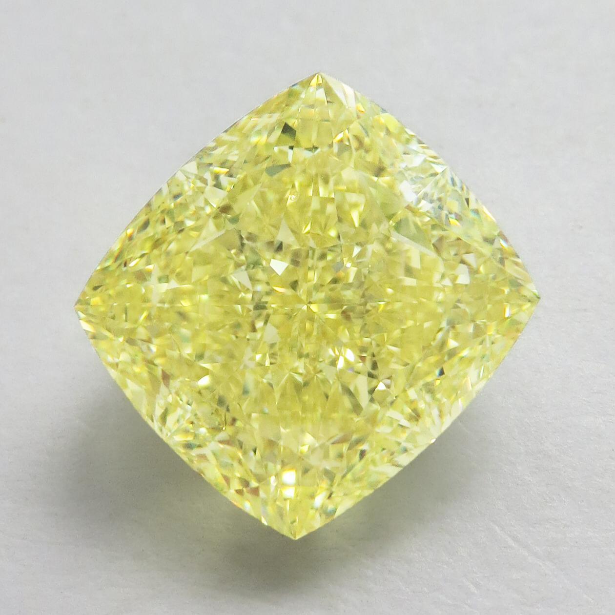 Cushion Cut Emilio Jewelry GIA Certified 15.00 Fancy Yellow Diamond For Sale