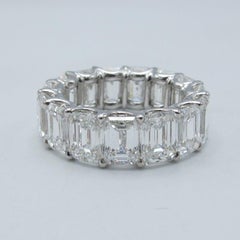 Emilio Jewelry GIA Certified 15.32 Carat Emerald Cut Diamond Eternity Band