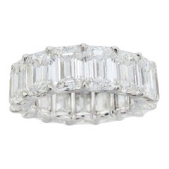 Emilio Jewelry GIA Certified 15.32 Carat Emerald Cut Diamond Eternity Band
