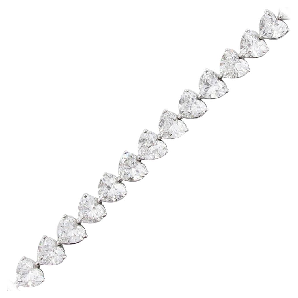 Emilio Jewelry GIA-zertifiziertes 15,88 Karat Herz-Diamant-Armband im Angebot