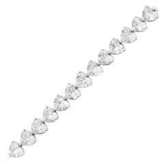 Emilio Jewelry GIA Certified 15.88 Carat Heart Diamond Bracelet