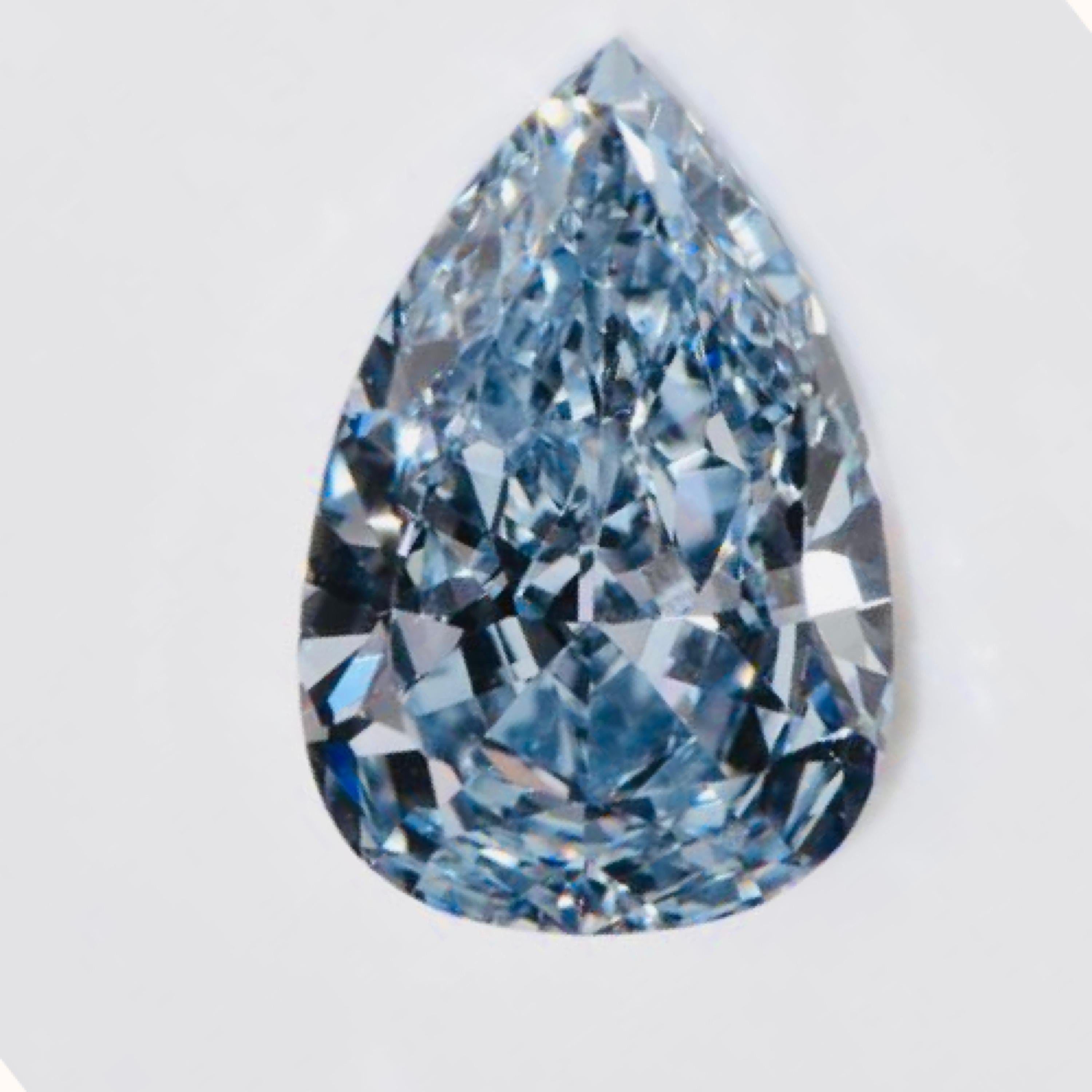 Pear Cut Emilio Jewelry Gia Certified 1.60 Carat Vivid Blue Pear Shape Golconda Diamond For Sale