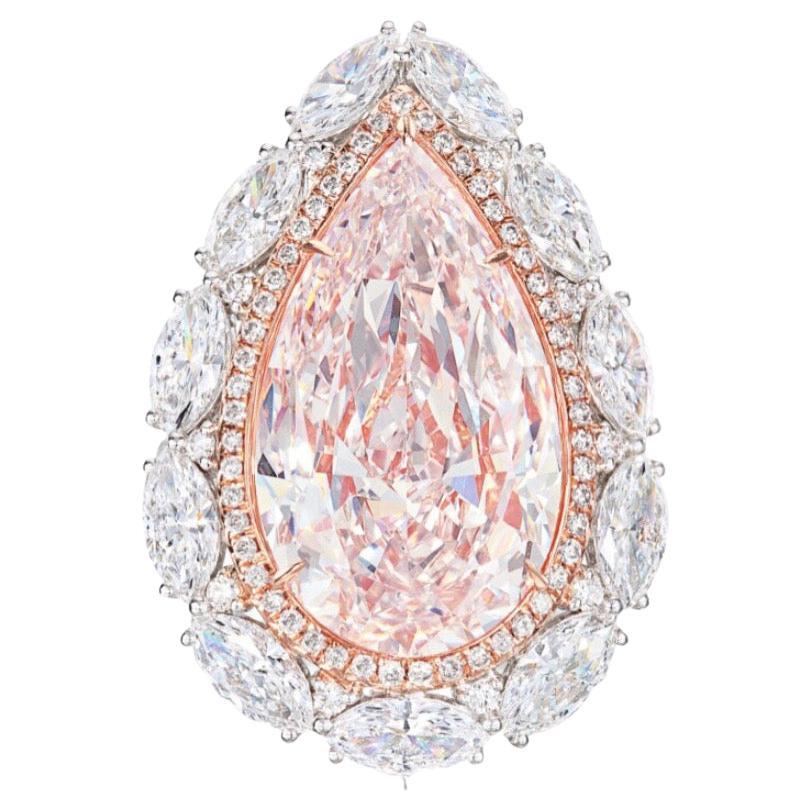 Emilio Jewelry Gia Certified 16.00 Carat Pink Diamond Ring and Pendant For Sale
