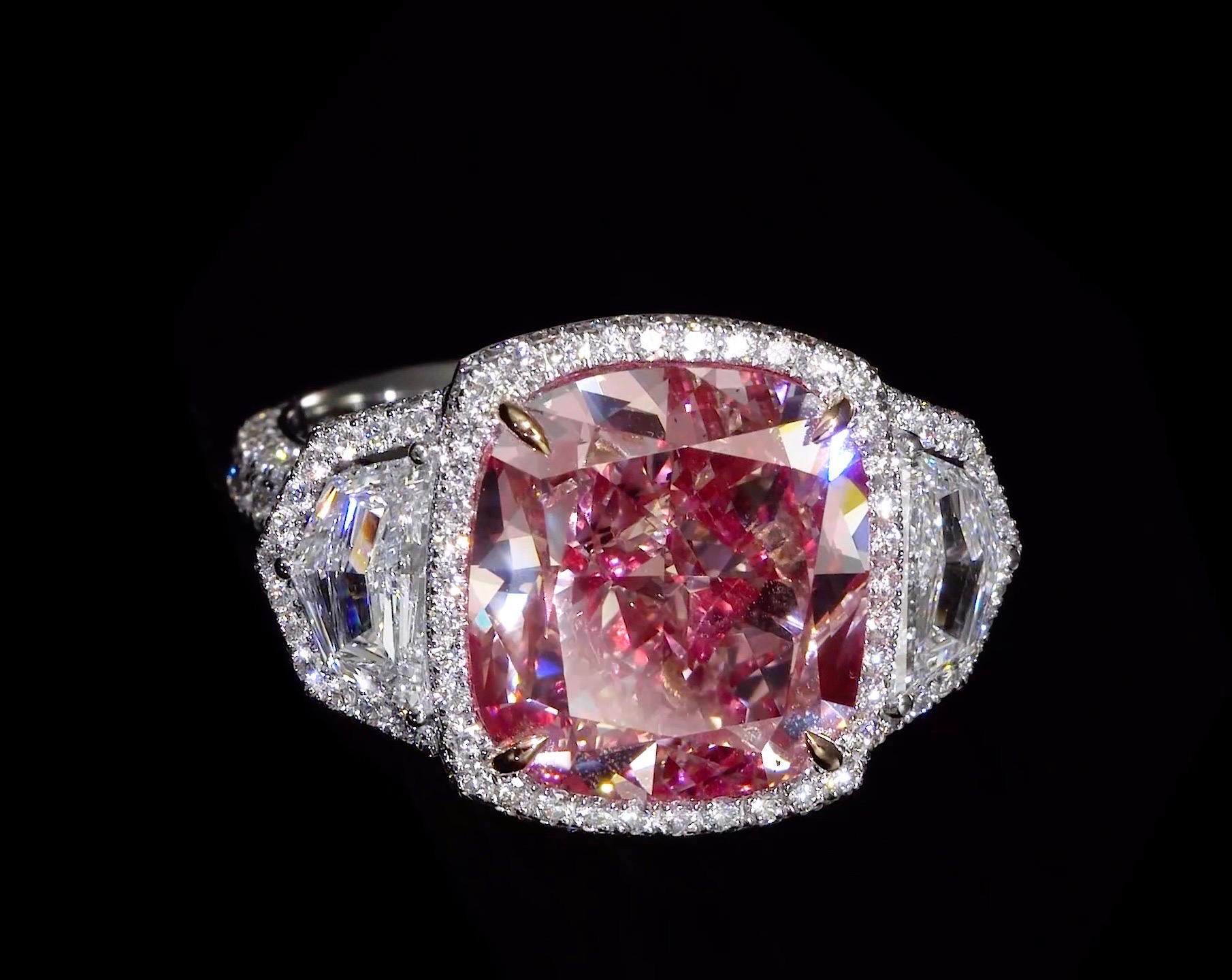 Emilio Jewelry GIA Certified 16.00 Carat Pinkish Diamond Ring For Sale 5