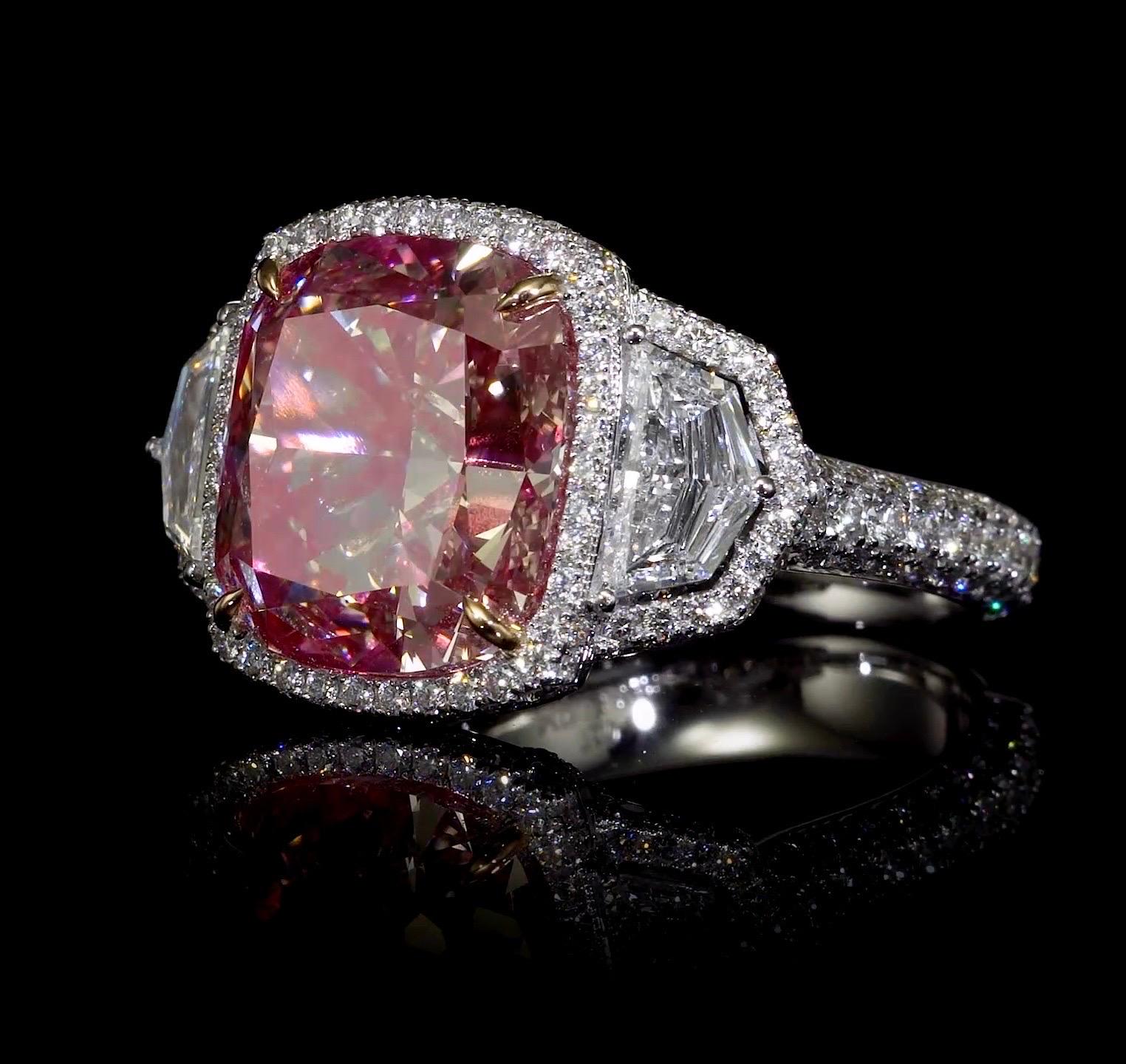 Emilio Jewelry GIA-zertifizierter 16,00 Karat rosafarbener Diamantring im Zustand „Neu“ im Angebot in New York, NY