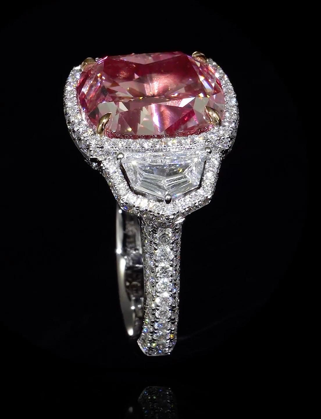 Emilio Jewelry GIA-zertifizierter 16,00 Karat rosafarbener Diamantring im Angebot 1