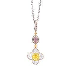 Emilio Jewelry GIA Certified 1.75 Carat Fancy Intense Yellow Diamond Necklace