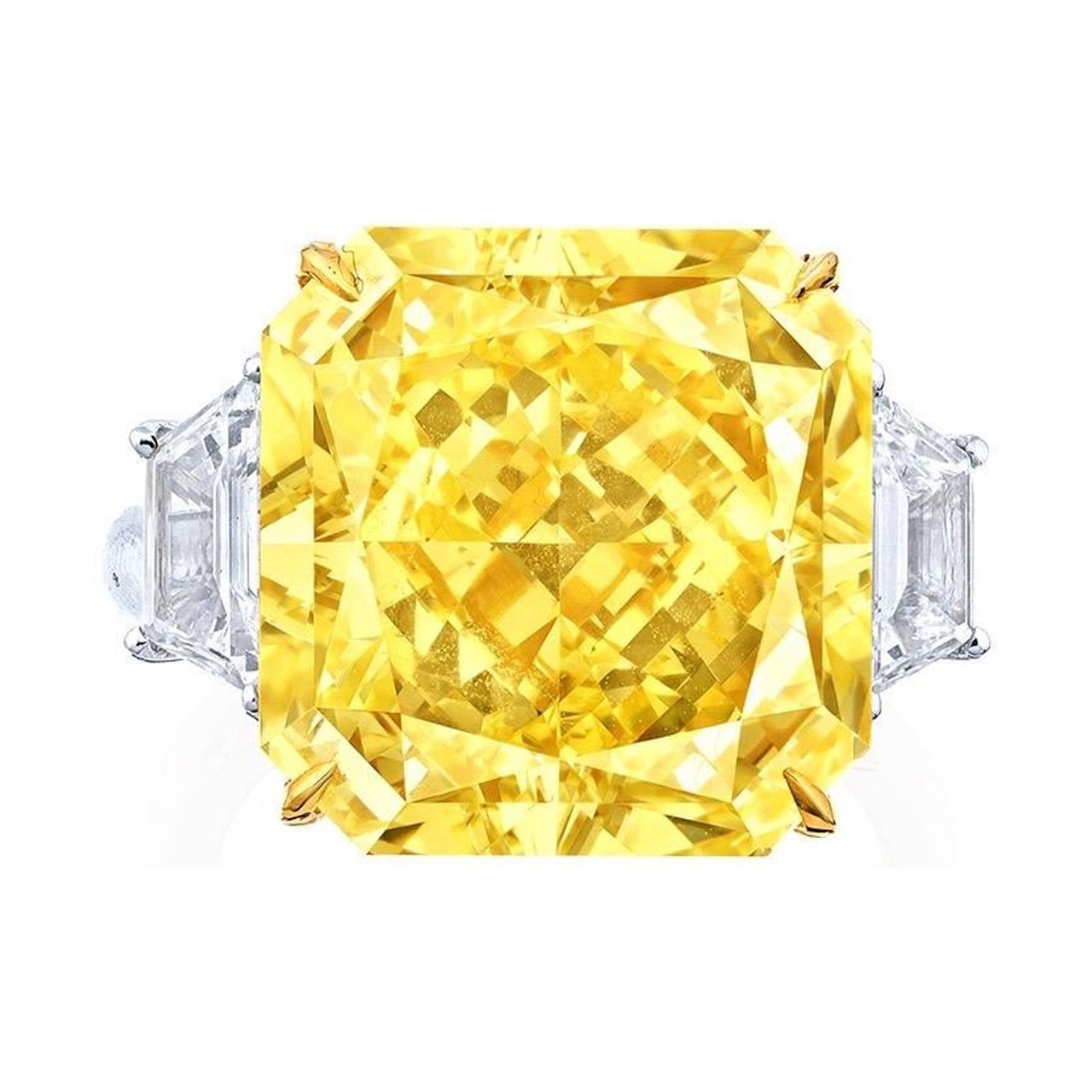 Emilio Jewelry Gia zertifizierter intensiv gelber Fancy-Diamantring mit 18.00 Karat