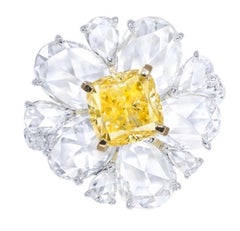 Emilio Jewelry GIA Certified 1.85 Carat Fancy Vivid Yellow Diamond Ring