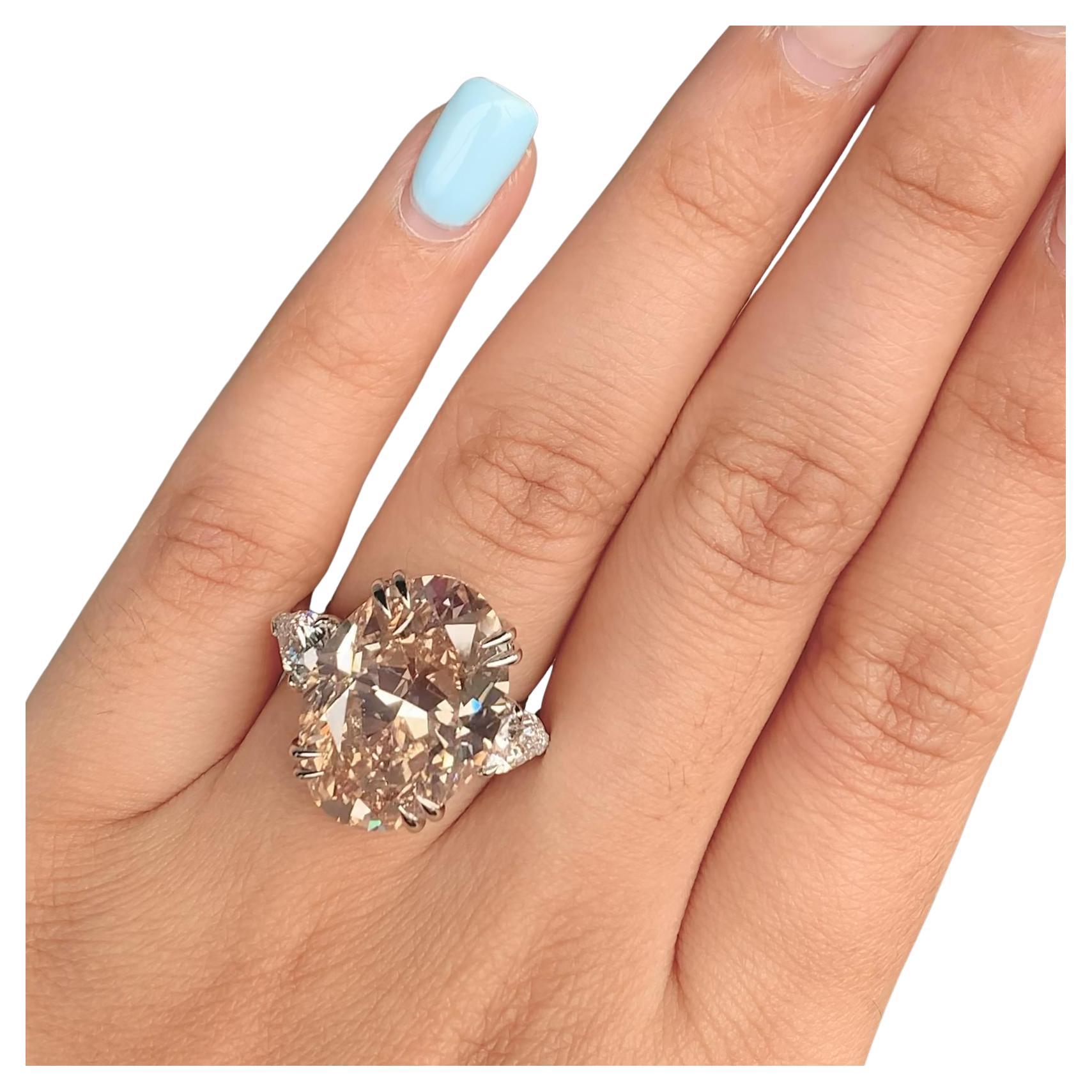 Emilio Jewelry Gia Certified 18.90 Carat Fancy Orange Diamond Ring