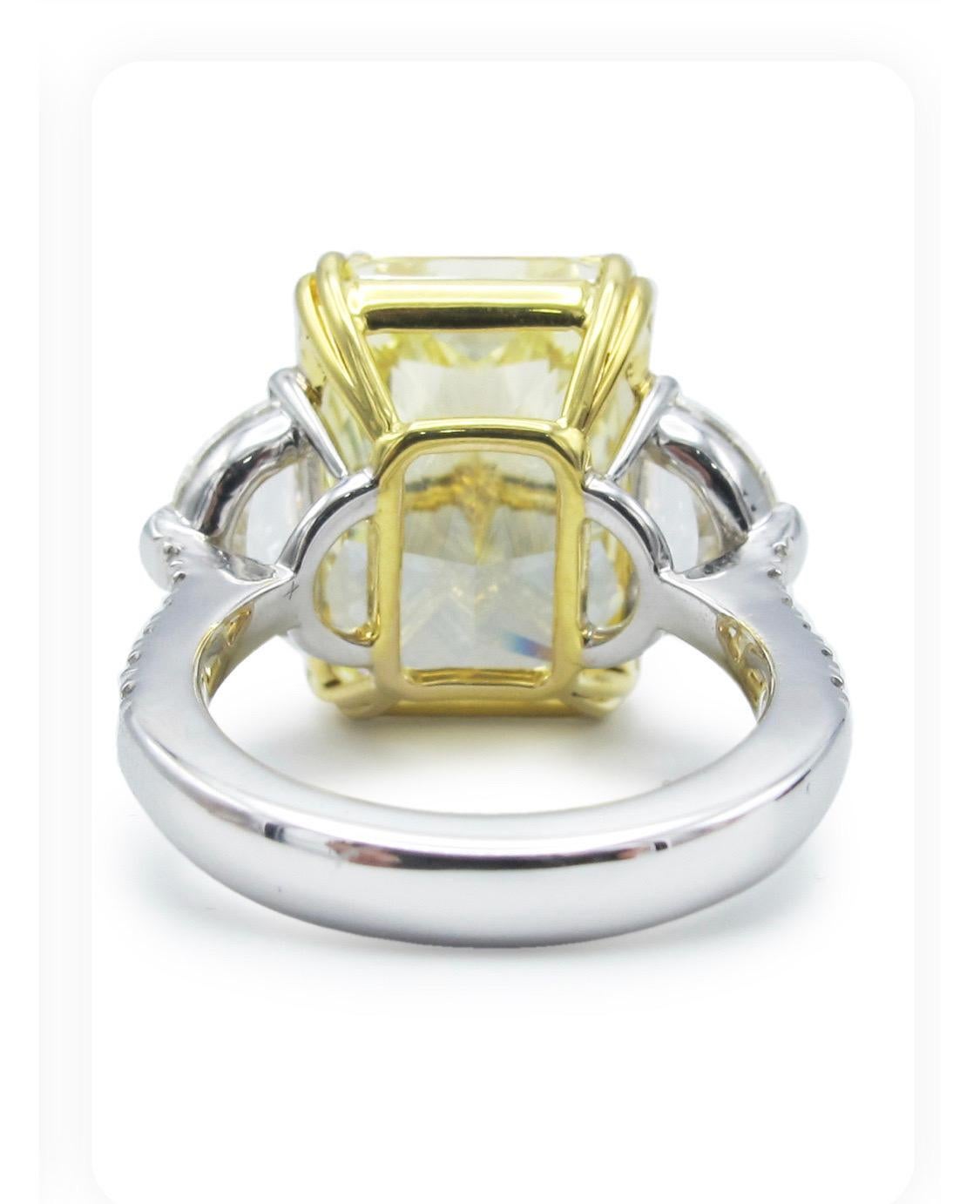 Emilio Jewelry Gia Certified 19.00 Carat Fancy Intense Yellow Diamond Ring  In New Condition For Sale In New York, NY