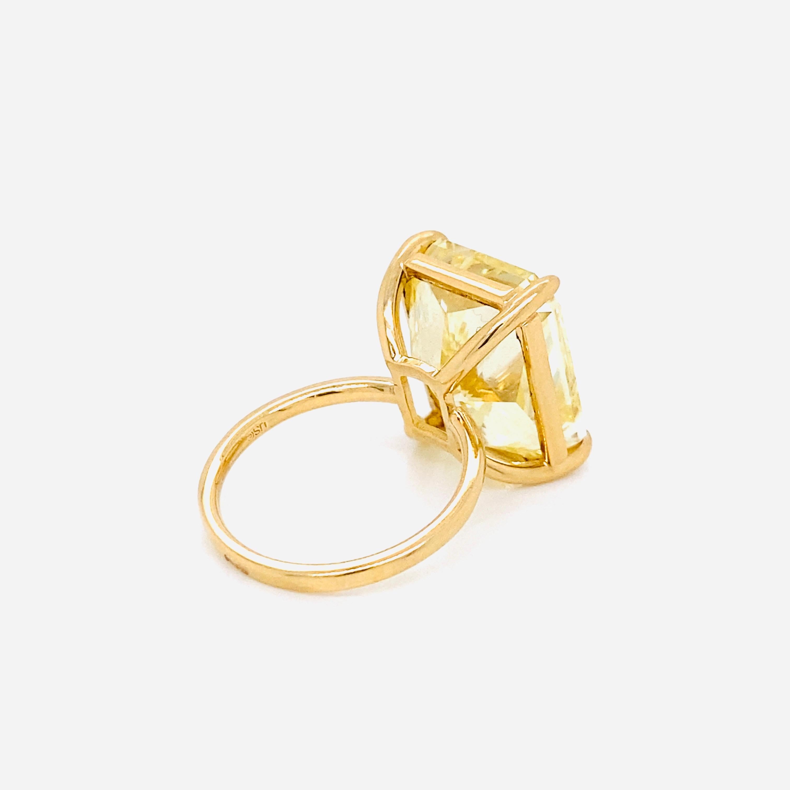 Emilio Jewelry Gia zertifizierter 19.00-karätiger gelber Fancy-Diamantring im Zustand „Neu“ in New York, NY
