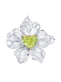 Emilio Jewelry GIA Certified 2.00 Carat Fancy Intense Green Heart Diamond Ring