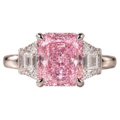 Emilio Jewelry Gia Certified 2.00 Carat Fancy Intense Pink Diamond Ring