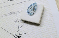Emilio Jewelry GIA Certified 2.00 Carat Fancy Pure Blue Pear Shape Diamond
