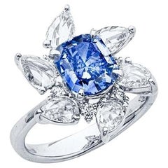 Emilio Jewelry Gia Certified 2.00 Carat Vivid Blue Diamond Ring